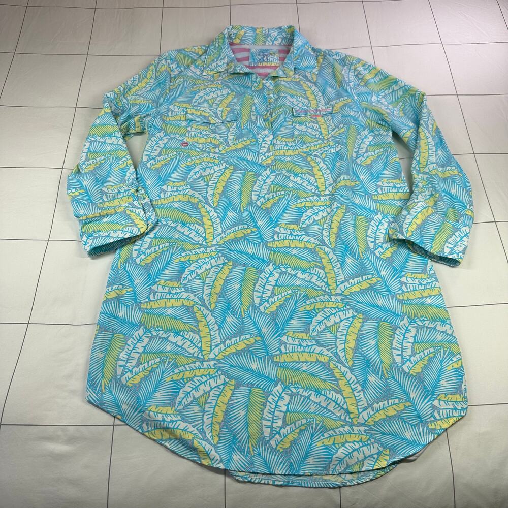Vineyard Vines Swim Cover Up Dress Womens 8 Blue Tropical Nylon Resort Travel